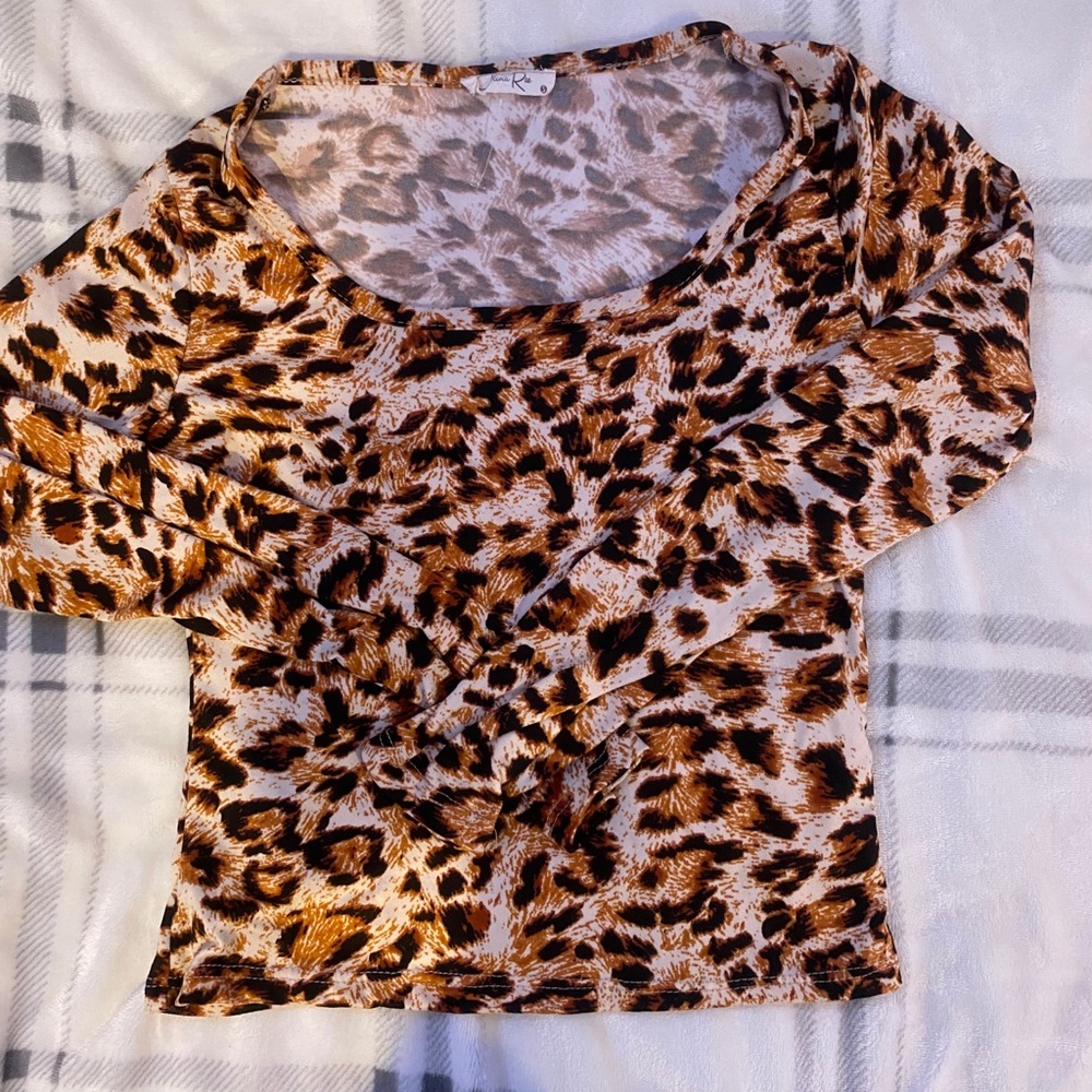 Leopard print long sleeve tee